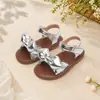 Sandalias Brillantes para Niña con Moño Suela Suave Antiderrapante Velcro Estilo Princesa Verano Zapatos de Playa para Niños