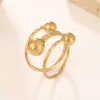 Popular Anillo de Acero Inoxidable con Alambre de Acero y Bolas de Acero de Amazon para Mujer, Diseño de Nicho Exagerado Único Versátil