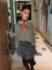 WO roupas infantis, camiseta para meninas, nova coleção outono 2026, blusa básica de manga comprida estilo coreano com estampa de letras, elástica e versátil