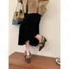 Primer Encuentro Temporada Aumentar Altura Zapatos Peludos Mujer Otoño Invierno Punta Fina Mocasines Más Terciopelo Cálido Exterior Felpa Zapatos Individuales
