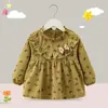 Capa para vestido de princesa infantil, babador para bebê, avental impermeável outono/inverno, peça de roupa reversível de manga comprida, roupa estilosa e protetora para meninas
