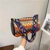 Bolso Bandolera Estilo Étnico Nuevo Bolso de Hombro a Cuadros para Mujer Rayado Bolso de Verano 2025 para Mujer Minoría Étnica de Moda