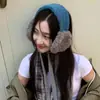 Orejeras de Lana de Cordero para Mujer Invierno Estilo Coreano Invierno Azul Engrosadas Felpa Cálidas y a Prueba de Frío Bolsas para Orejas de Exterior para Ciclismo