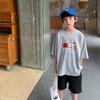 Camisetas de Algodón con Mangas Cortas Estilo Coreano Cara Sonriente con Flecos para Niños y Niñas, Ropa de Verano Elegante de Media Manga para Bebés, Estilo Verano 2026