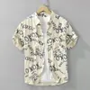 Camisa de Manga Corta Estampada Tie-Dye Estilo Japonés para Hombre, Tendencia de Verano Holgada Casual Juvenil de Alta Gama Elegante