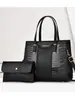 Bolso de Mujer Transfronterizo 2026 Modelo Nuevo Regalo para Mamá Bolso de Hombro Patrón de Cocodrilo Bolso de Mano Lujo Ligero Gran Capacidad Bolso Tote Set de Dos Piezas