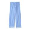 Conjunto de pijama y pantalones largos de popelina a rayas para mujer, venta al por mayor transfronteriza, estilo europeo y americano, E62589/90