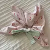Scrunchie Cuadrado con Tema de Cereza para Mujer, Goma para el Cabello de Alta Gama en Colores Dulces, Cuerda para el Cabello, Diadema, Scrunchie