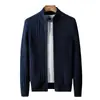 Nuevo Suéter Cardigan Otoño e Invierno para Hombre, Tendencia Americana, Cardigan con Cremallera, Chaqueta Gruesa, Suministro Transfronterizo