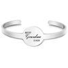 Pulsera acero titanio pulsera metal transfronteriza europea y americana regalo vacaciones familiares regalo Navidad grabado pulsera acero inoxidable