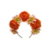 Diadema Nueva de Cabeza de Flor de Peonía Transfronteriza de Amazon, Flor Artificial, Adorno de Cabeza Dulce Tridimensional, Adorno de Cabeza para Fiesta de Carnaval para Mujeres