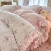 Juego de Cuatro Piezas de Cama de Terciopelo de Leche Cálido Engrosado de Invierno Funda de Edredón de Felpa de Dibujos Animados Ropa de Cama Cubierta de Cama Juego de Tres Piezas de Cama Sábanas