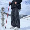 Pantalones largos casuales deportivos de tres pruebas, suaves, con diseño de bloques de color inspirado en la dopamina para exteriores, pierna curva, a la moda y modernos para otoño