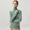 Nueva colección de otoño e invierno: Prenda base de punto de cachemira moderna y suave, color liso, adecuada para el trabajo y el uso diario, diseño simple con cuello con volantes