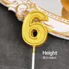 Pacote com 50 Velas Douradas com Números para Decoração de Bolo de Aniversário, Enfeites para Mesa de Sobremesa de Festa de Primeiro Aniversário Infantil