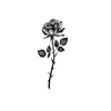 Pegatina de tatuaje de rosa espinosa realista en negro y gris, sensación vintage de alta gama, pegatina impermeable y duradera para manos, muñecas y dorso de las manos