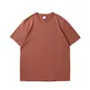 Camiseta de Manga Corta Pesada de Algodón Puro Estilo Americano Holgada 250g, Marca de Moda Oversize, Hombro Caído Holgado, Patrón Personalizado de Exportación