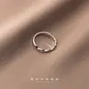 Anillo Ondulado de Plata de Ley 925 Yinyun para Mujer, Lujo Accesible, Anillo Abierto de Plata Estilo Coreano, Diseño de Nicho, Simple y Versátil