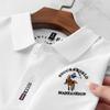 Verão Novo Pullover Bordado Lapela Manga Curta Diário Casual Spot Middle-aged Business Moda Solid Color Camisa Polo para Homens