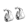 Pendientes de acero inoxidable estilo INS europeo y americano pendientes de forma especial diseño de moda metálico estilo hip hop pendientes exagerados para mujer