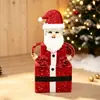 Nueva caja de regalo luminosa 3D de hierro forjado transfronteriza adorno de exhibición navideña decoración festiva decoración temática de ambiente