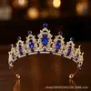 Tocado de corona de princesa rosa para fiestas de cumpleaños de niñas, accesorio de novia barroco transfronterizo, corona de alta gama