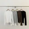 Camiseta de manga larga con cuello redondo, ajustada, elástica, estilo coreano, marca R*S de las Trece Líneas de Guangzhou, Otoño 2026