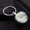 Chaveiro pingente padrão globo terrestre pedra preciosa do tempo pingente criativo bola de cristal de vidro acessório de chaveiro