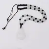Colar Pingente de Buda Guanyin de Jade Branco Imitação Jade Branco Afeganistão Buda Guanyin Colar Ponto Turístico Banca Suprimento de Joias