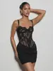 Ins Amazon vestido bandeau de alça fina cor sólida plissado estilo europeu primavera e verão novo