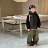 Pantalones de forro polar para niño, pantalones de invierno para niño de pierna ancha, pantalones casuales versátiles y elegantes para niños medianos y grandes, pantalones cargo para niño, modernos