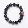 Diseño meteorito planeta plata obsidiana pulsera pulsera danza león regalo para amantes novias nicho joyería de alta gama al por mayor