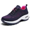 Zapatos Deportivos de Malla Tejida de Punto de Nuevo Estilo Otoñal para Mujeres de Mediana Edad y Mayores, Transpirables de Moda con Suela Gruesa, Calzado Casual, Venta al por Mayor Transfronteriza