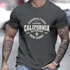 Camiseta de Manga Corta con Estampado de Patrón de California para Hombre de Aliexpress Transfronteriza - Ligera 180