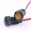 Luz Indicadora de Plástico Negro Oxidado de 8 mm con Cable LED Luz de Señalización de Trabajo Impermeable con Luz Interruptor de Luz Indicadora de 12V