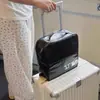 Bolsa de Maquiagem de Pé Montada no Espelho para Mulheres, Grande Capacidade, Portátil, Pode Ser Pendurada em uma Mala, Bolsa de Armazenamento de Viagem Portátil com Divisórias