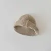 Sombrero para Niños Qiu Nan Otoño e Invierno Estilo Coreano Moderno Color Sólido Sombrero de Pescador Sombrero de Copa Tejido Sombrero de Cubo Cálido para Niñas