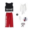 Ropa de baile hip-hop jazz para niños pantalones para niñas top moderno ropa de moda grupo de mujeres moderno cool jazz ropa de actuación para niños
