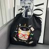 Bolsa de Compras Diversificada Bordada de Celebridad de Internet Nylon Impermeable Plegable Portátil Personalizable Bolso de Hombro