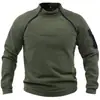 Fabricante Transfronterizo Europeo y Americano Sudadera de Cuello Alto para Hombre Primavera y Otoño Holgada Color Sólido Exterior Cálida y Transpirable Tops Tácticos Venta al por Mayor