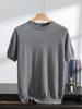Cárdigan de cachemira de manga corta para hombre con cuello redondo al por mayor 100% cachemira pura otoño e invierno Nuevo tejido plano para llevar debajo manga corta