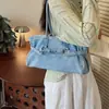 Bolso de axila simple de mezclilla, nuevo 2026 estilo coreano, exquisita moda otoñal para mujer, elegante bolso de mano de un solo hombro