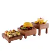 Adornos de Mesa de Postres Chinos Soporte de Exhibición Mesa de Buffet de Madera Estante para Pastel, Bocadillos, Sushi Mesa para Comida Fría y Hora del Té