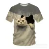 Nova camiseta unissex de gola redonda com estampa 3D 2025, top casual respirável de manga curta