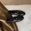 Primer Encuentro con los Mocasines de Suela Gruesa para Mujer, Zapatos sin Cordones al Estilo del Arco del Triunfo, Zapatos Planos de Tacón Bajo Estilo Británico