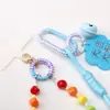 Chaveiro de Cor Sólida/Estilo Laser em TPU com Corda Enrolada Anti-Perda Anel de Bolsa DIY Material Pingente Fivela Anti-Perda Anel de Enrolar