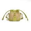Bolso Mini Cruzado de Moda de Alta Gama Estilo Europeo y Americano Paja Cordón para Niños Pequeño Bolso Balde Shumai Bolso de Mano