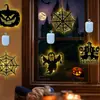 Luzes decorativas de Halloween para pendurar na porta, vitrine, luzes coloridas transfronteiriças, atmosfera de abóbora e fantasma, luzes de corda para parede interna