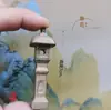 Lighthouse de Piedra Creativo Japonés para Escritorio Estilo Zen Linterna Falsa de Piedra Torre Hueca Mesa de Arena Bonsái Acuario Paisaje Micro