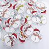 Desenho Animado Pintado Boneco de Neve Botões de Madeira Decoração de Natal Peças de Madeira de Boneco de Neve Baldes de Madeira de Natal Pacote com 50